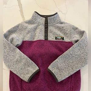 LLBean Pullover Half Zip Sweatshirt Girls 5-6
